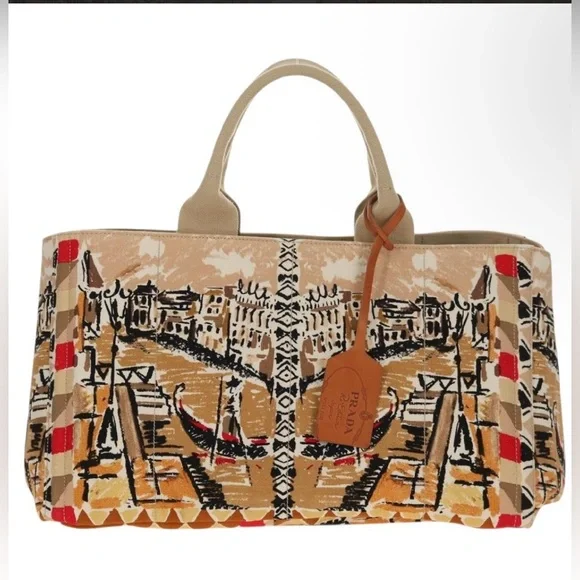 PRADA Canapa GM Hand Bag Canvas Venice Re Edition Japan